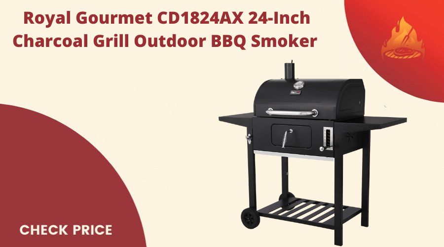 Royal Gourmet CD1824AX 24-Inch Charcoal Grill Outdoor BBQ Smoker