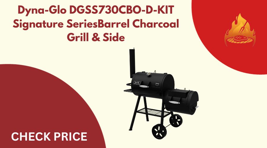 Dyna-Glo DGSS730CBO-D-KIT Signature SeriesBarrel Charcoal Grill & Side